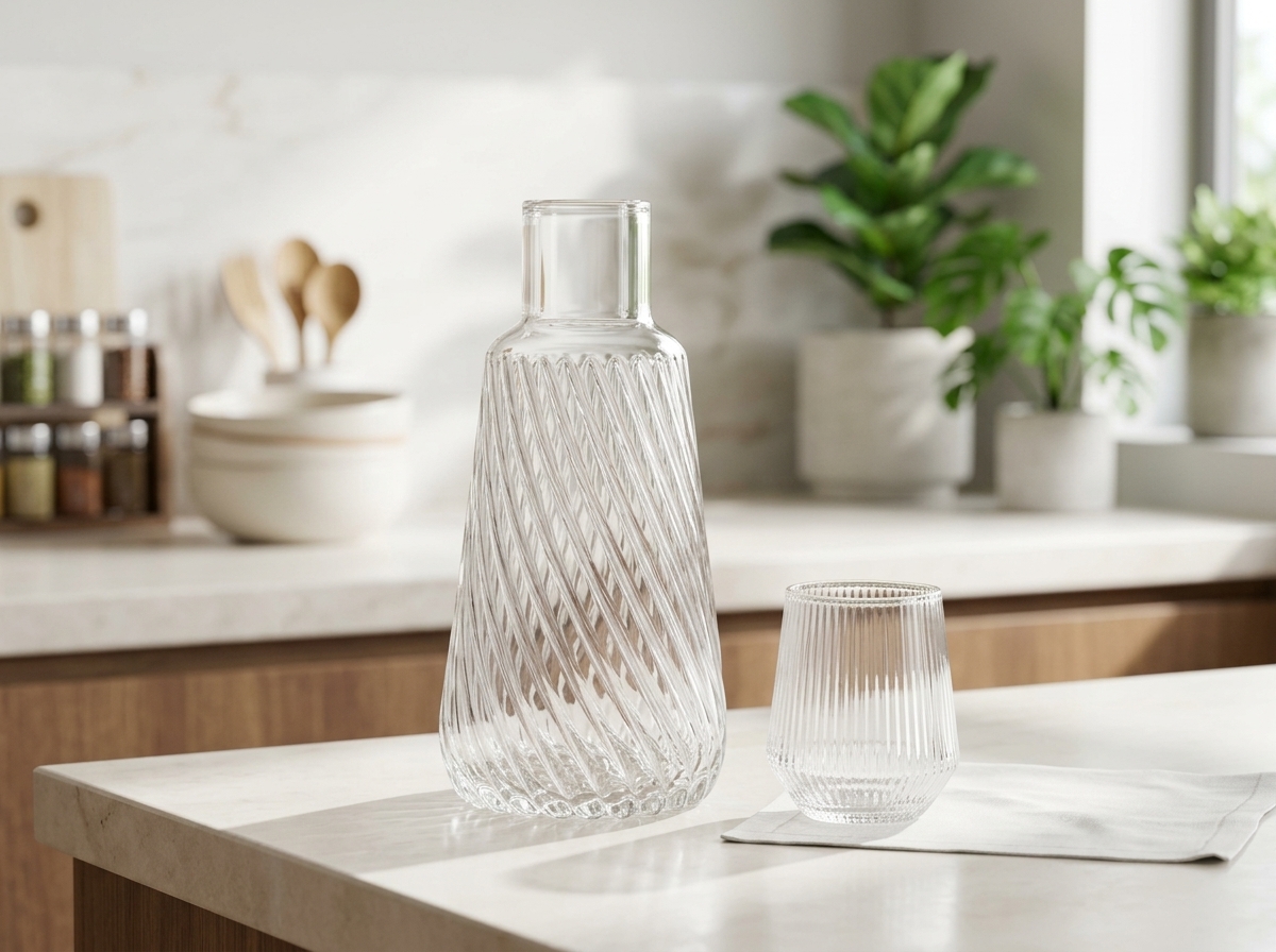 Miss Well Modern Spiral Water Carafe & Glass