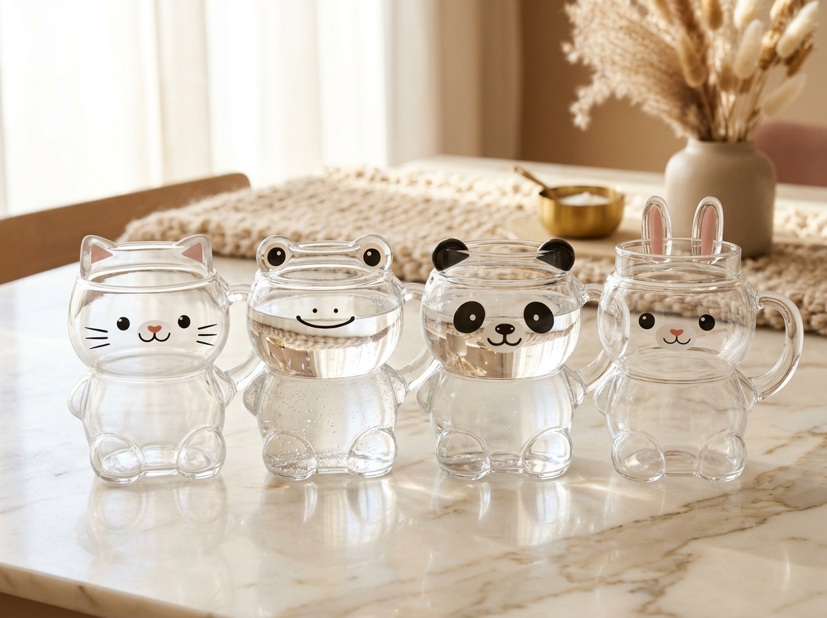 Süslü Home 4-Piece Animal Double-Wall Tumbler Set