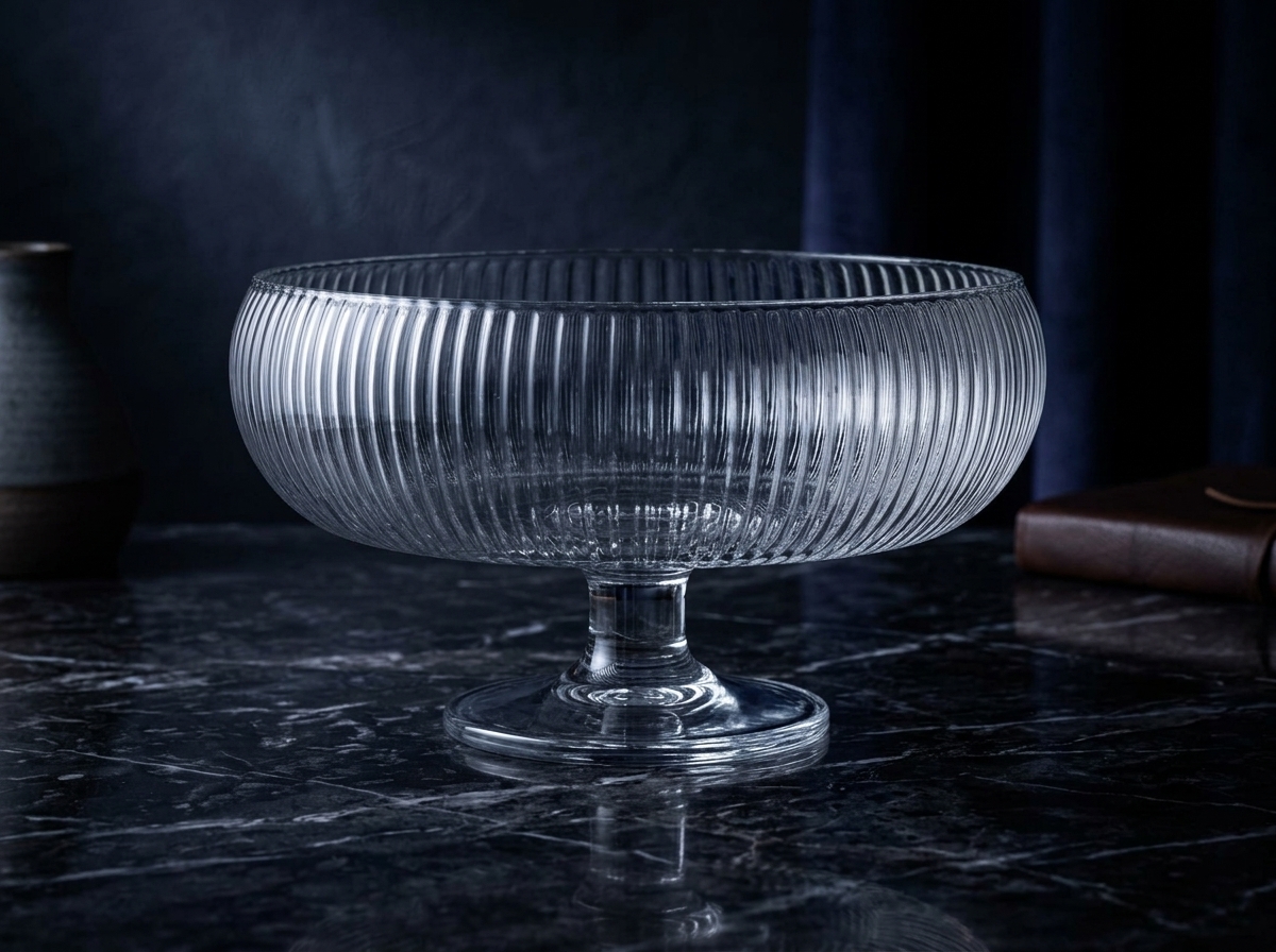 Tullo Wide-Rim Fluted Footed Bowl