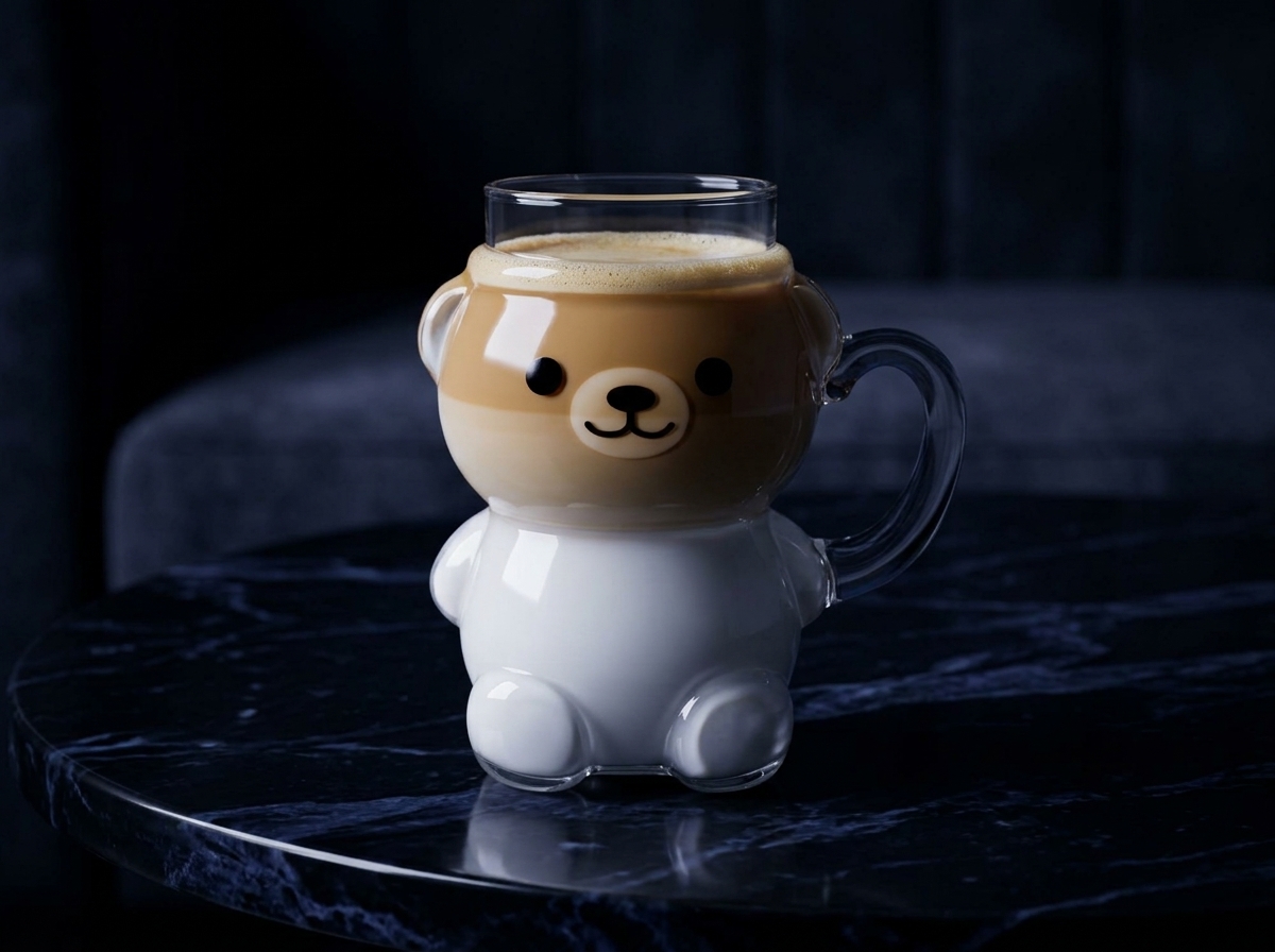 Tullo Double-Wall Bear Latte Glass